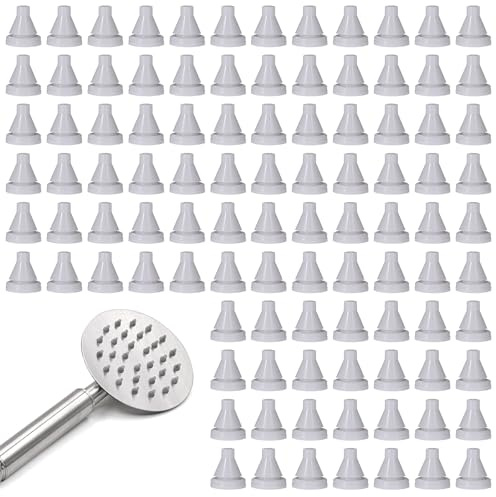 WJIAAA 100pcs Shower Head Nozzles Replacement, Universal Silicone Spray Hole Washer Round Tips Showerhead, Sprinkler Rainfall Shower Head Handheld Spray Combo Repair Parts for Hole Diameter 0.16inch