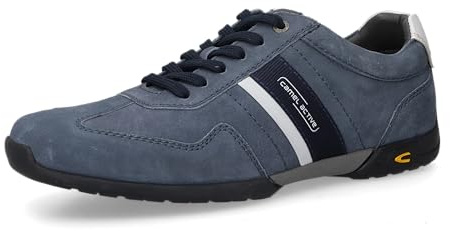 camel active Herren Low-Top Sneaker, Männer Halbschuhe,Wechselfußbett,schnürschuhe,schnürer,Business,Freizeit,hellblau/Weiss,47 EU