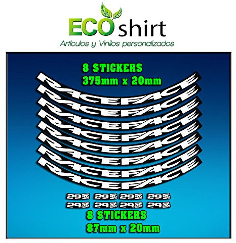 Ecoshirt FK-11ZD-BWWV Aufkleber Stickers Felge Rim Raceface 26 27,5 Am54 Bike MTB Downhill Mehrfarbig Vinyl