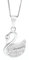 amorili collana donna con cigno ciondolo gioiello in argento 925 zirconi catena cm 42 mm 18 mm 12