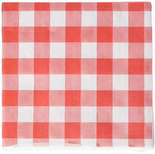 Saten Ser42117651 I Am The Party, Serviette de table 40 x 40, 2 couches, 1/4 plis, 50 serviettes, Punta-punta, Tableaux, Rouge