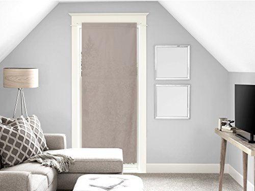 Soleil d'ocre Panama Voile pour Porte Fenêtre Taupe Coton Ecru 70 x 200 cm