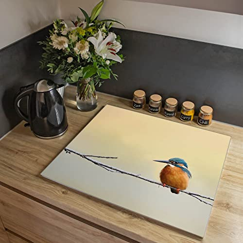 banjado® Herdabdeckplatte Glas 1-teilig 60x52 cm/Schneidebrett Herdabdeckung mit Motiv Pause/Herdabdeckplatten Ceranfeld 1teilig / Schneidebrett Glas individuell einsetzbar