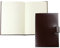 DELMON VARONE - Personalisierbares Notizbuch DIN A5 gebunden in Premium Cambridge Top Grain Leder (Rindspaltleder) braun, Blanko Buch unliniert im Softcover Ledereinband mit Verschlusslasche