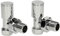 DuraTherm® Manual Angled Towel Radiator Valve Set, 15mm Central Heating Valves for Radiators, Round Polished Chrome