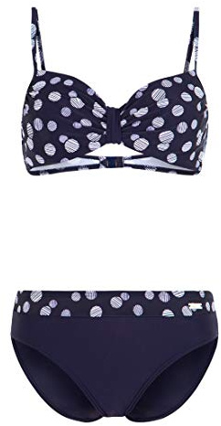 Lascana Damen Damen Bügel Bikini Set im Punkte- Design mit miederverstärktem Top und komfortabler Hose