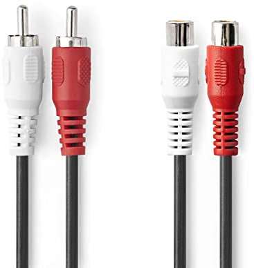 NEDIS Stereo Audio Extension Cable, 2x RCA Male - 2x RCA Female, Black, 10 m