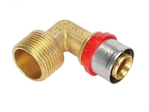 Raccordo A Pressare Curvo Maschio 20 X 1/2 Multistrato Tiemme