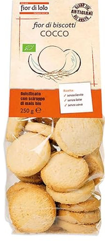 Fior di loto Biscotti al cocco biologici - Gusto delicato e raffinato - Qualità premium - 250 g