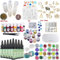8x UV-Harz Kristallklares Epoxidharz 10 Formen 17 Einfassungen 13 Einfarbige Farbstoffe 36 Holographische Pailletten Getrocknete Blumen Dekoration mit tragbarer UV-Lampe Schmuck Bastelset