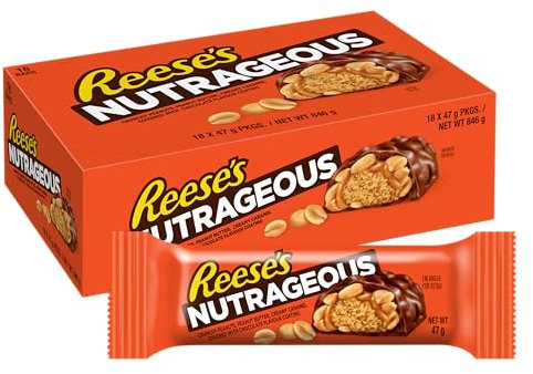Reese's Peanut Butter Nutrageous - Schoko-Erdnussbutter-Süßigkeitenriegel: 18 Stück (18 x 47 g)