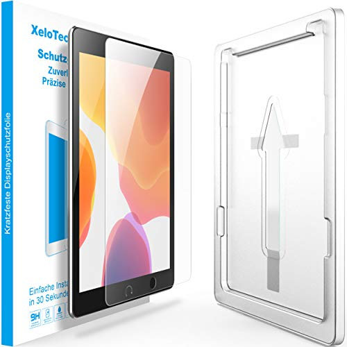 XeloTech Schutzglas für iPad 10.2 Zoll 2021, 2020, 2019-7. 8. 9. Generation - kompatibel mit Apple Pencil - Schutzfolie aus Glas - 9H+ Härtegrad