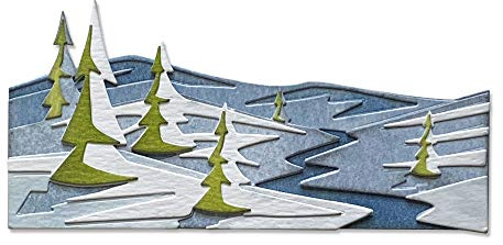 Sizzix 664971 Thinlits Stanzschablonen Snowscape Colorize von Tim Holtz, 6er-Pack