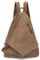 Retro Segeltuch Rucksack Canvas Vintage Rucksäcke Echtleder Daypack Reisetasche Schulterrucksack für Herren Damen (6882-Canvas-Brown)
