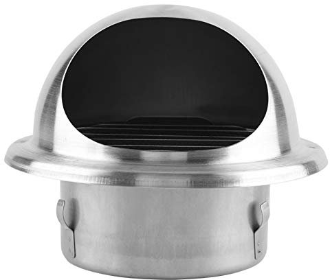 Aigid Griglia di Ventilazione Rotonda in Acciaio Inox, 95 mm, Protezione dalle Intemperie, Cappa di Scarico per Cucina, Cappa Aspirante in Acciaio Inox, Cappa Sferica