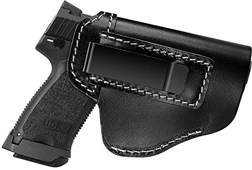 ProCase Leder IWB Gun Holster Mag Holder, Premium-Leder Universal verdecktes Trageholster Pistole Holster für Springfield XD XDS 17 19 22 23 32 33 SW MP -Rechts