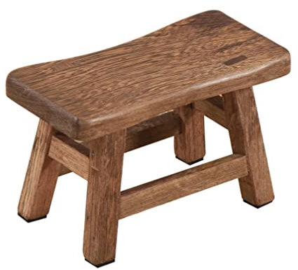 Cabilock Wooden Step Stool Foot Stool: Small Seat Stool Bathroom Chair Toddler Stool Garden Plant Pot Display Stand 21CM for Home Garden, Light Brown,27x21cm,ZO014VG11646G1TSA