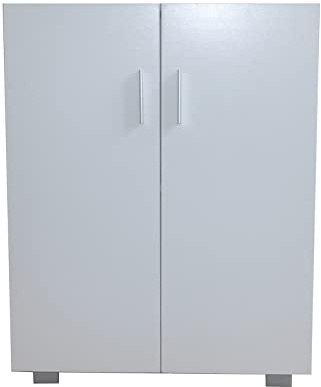 HTI living Kommode Thekla 6077 Mehrzweckschrank 2 Fächer Beton-Weiß