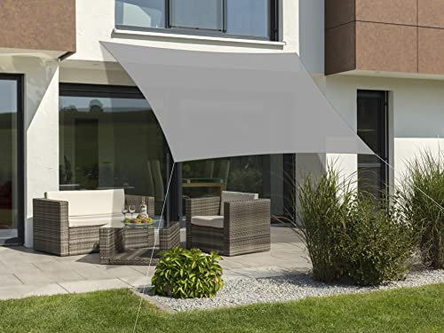 Schneider Sonnensegel Lanzarote, Silbergrau, 360 x 360 cm quadratisch, 244-14, Polyester, 1.3 kg