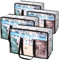 wsryx 4 Pack Clear Clothes Storage Bags, Large Moving Under Bed Storage Box with Lid, Plastic Laundry Bags with Zips for Clothes, Duvets, Comforters, Blankets