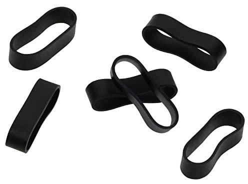ONLYKXY 200pcs Black Silicone Flat Cable Ties, 15mm x 16mm x 5mm, Reusable Rubber Bands for Cables, Bags, Home, Kitchen, Garage