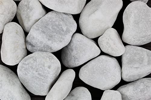 Gartenwelt Riegelsberger 5 kg Carrara Marmor Kies gewaschen Körnung 40-60 mm Marmorkies weiß schneeweisser Kieselsteine Zierkies Steine Deko Garten