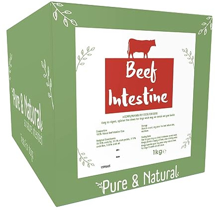 Pure & Natural Beef Intestine for Dogs 15cm - High Protein, Hypoallergenic Dog Treats & 100% Natural Dog Chews for Puppies 12 Weeks and Up - 1kg