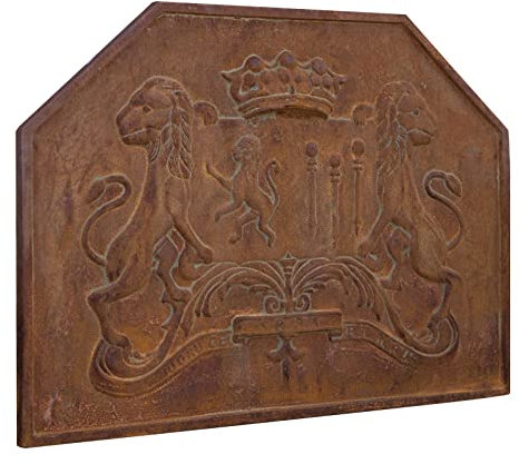Biscottini Fireback de hierro fundido 88x3,5x64 cm | Hierro fundido para optimizar el calor | Placa de hierro fundido para chimenea