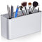 LUPATDY Minimalistischer Aluminium-Schreibtisch-Stiftehalter, Metall Stiftebox Make up Organizer, Aufbewahrungsbox, Multifunktionaler Schreibtisch Organisator in Silber