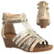 STMAHER Gladiator-Sandalen für Damen, Silber, Keilriemen, Sandale, leger, Sommer, Strand, 2Gold 43
