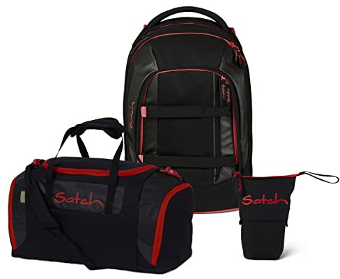 satch Pack Pencil Slider Edition Schulrucksack Set 3tlg. mit Sporttasche (Fire Phantom)