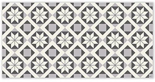 mubusi Vinyl Teppich Küche Lounge - Verschiedene Größen - (Süd Grau 100x200 cm)