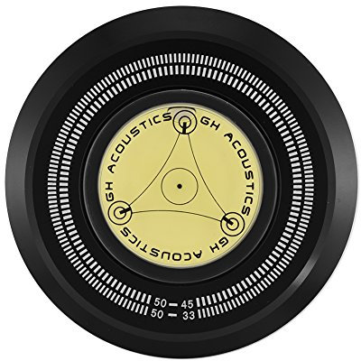 Abrazadera Estabilizadora de Grabación, Abrazadera Estabilizadora de Disco Giratorio de 50Hz con Nivel de Burbuja para Tocadiscos de Vinilo LP (Black)