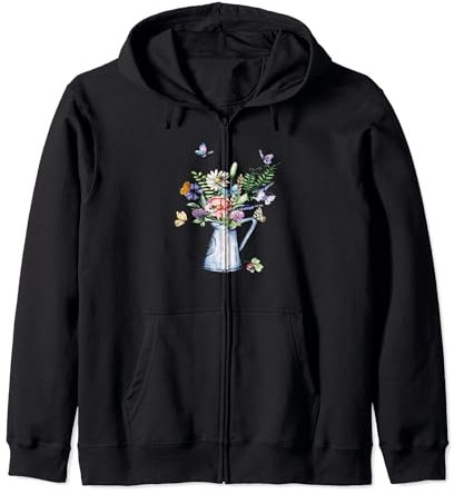 Pichet à eau mignon abeille papillon fleurs sauvages Cottagecore Sweat à Capuche