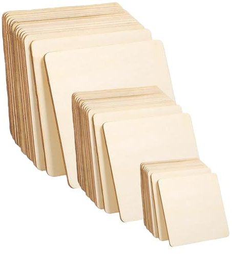 Balsa Wood Sheets - 40Pcs Plywood Sheets Unfinished Blank Thin Wooden Board Sheets, 3 Sizes Basswood Sheets Craft Wood for DIY Woodcraft, Painting, Engraved, Model Making, Pyrography, Wood Burning