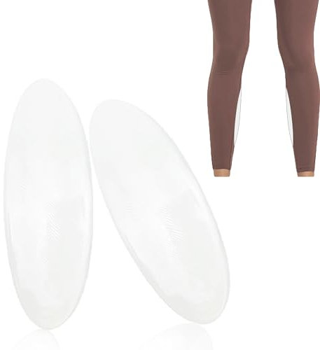 Wieysdoo 1 paio di cuscinetti in silicone per polpacci, morbidi cuscinetti invisibili, cerotti modellanti per gambe storti o sottili, trasparente, M