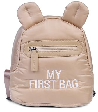 CHILDHOME, Kinderrucksack Baby, Schule, Kindergarten, Vorschule, Kinderkrippe, Zwei Fächer, Krippenrucksack, Flaschen geeignet, Sicherheitsschnalle, Wasserabweisend, My First Bag, Blau gestreift