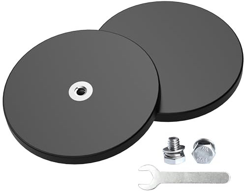 Magnetpro 2 Stück Starke gummiert Magnete Anti-Rutsch, Anti-Kratzer und Anti-Korrosion, über 55 KG Kleberleistung, mit 1/4 -20 Gewindeloch und Edelstahlschraube für PTZ, Kamera