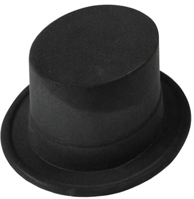 TONXX Haut-de-Forme en Rouleau pour Adultes, Panama Noir, Chapeau de Magicien, Fête d'Halloween, Costume de Jeu de Rôle, Couvre-Chef