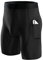 Niksa 1er Pack Herren Kompressionsshorts mit Taschen Schnelltrocknendes Base Layer Tights Sport Unterhosen für Enge trockene und atmungsaktive Radlerhose, Sportshorts mit Handytasche, Schwarz, M
