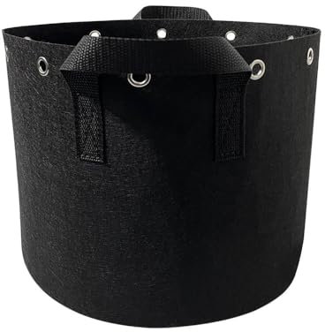 Grow Set 1 x Maceta redonda de tela, 11 L, 22 x 25 cm, para crecimiento de plantas en interiores y exteriores + 10 clips de entrenamiento flexibles para plantas de bajo estrés