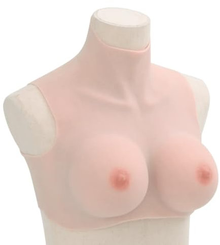 vidaXL Silicone Breastplate - Realistic Fake Breast Form for Crossdressers, Transgenders, Cosplayers - Caucasian E Cup - Skin-Friendly and Elastic - Weight 3kg