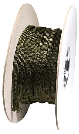 LEFTART Funda de Cable Trenzada de algodón Verde de 20 Metros, for Cable de Audio de Potencia, Funda Trenzada con Amortiguador Especial, Piezas de Fundas de Tubo de Cable(25mm Flat Size)