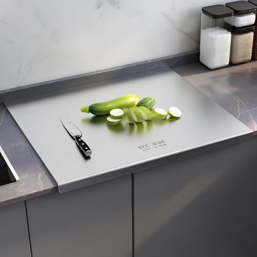Tabla de Cortar Acero 316 Inoxidable,Tabla Cortar Cocina Para Amasar,Superficie de Trabajo de Acero Inoxidable,Chopping Board,Cutting Board es Adecuada Para Restaurantes,Cocinas,Bares (60 * 40cm)