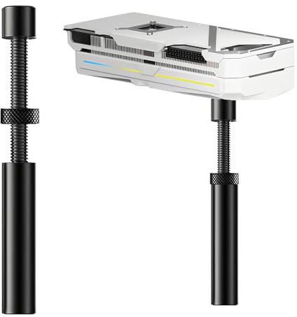 VLYX Graphics Card Support, Gpu Support Bracket, Adjustable 74-120mm Aluminium Alloy Gpu Anti Sag Bracket with Magnet (Black)