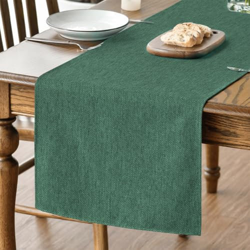 Artoid Mode Wald Grün Tischläufer, Saisonnal Abwaschbar Küche Esstisch Tisch Dekoration Drinnen Urlaub Party Dekor 40x240 cm