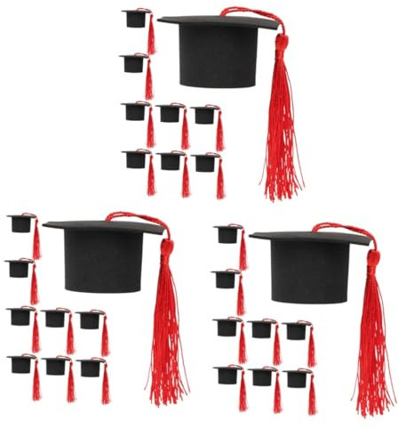 TOPBATHY 3 Sätze Bachelor-hut-party-dekoration Tatsächl Zum Schulabschluss Kuchen-dekoration Swor Blak Grad Cap Kuchendeckel Abschlussdeckel Für Cupcakes Papier Black 2 Stück * 3