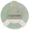 Round Placemats/Coasters Set Of 4 Woven Table Mats Dining Tableware (Green, Coasters)