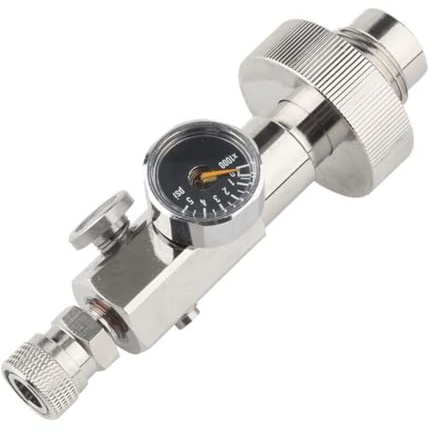 HPA FüLlstation Ladeadapter, HPA-Inflatoradapter, Gasflaschenadapter, 4500 Psi 300Bar G5/8 HPA Hochdruck Luft Scuba Din Tankstelle Adapter Ladeventil, für die PCP-Luftnachfüllung, Silber, 1 Stück