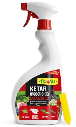 Flower Insecticida Ketar Accion Total Interior, Jardin y Huerto 750 ml | Pulverizador Pulgon, Mosca Blanca, Orugas, Cochinillas e Insectos | 21 Dias Proteccion | Efecto Choque Inmediato | Listo Usar